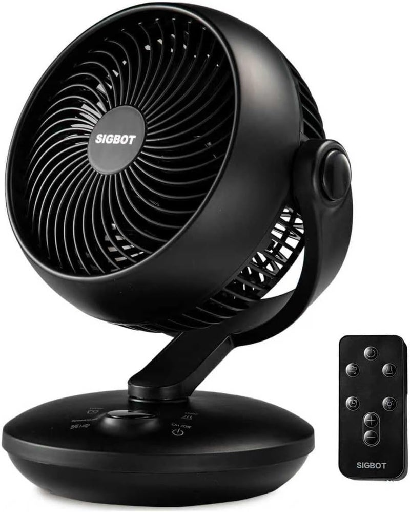 SIGBOT Fan for Bedroom with Remote,Ultra Quiet Desk Fans,with 3 Modes,8 Speeds,9-Hour Timer,10 inch,High-Velocity Cooling,Auto Oscillation Table Fans,Touch Control,for Home,Dorm,Clinic & Office - Image 1